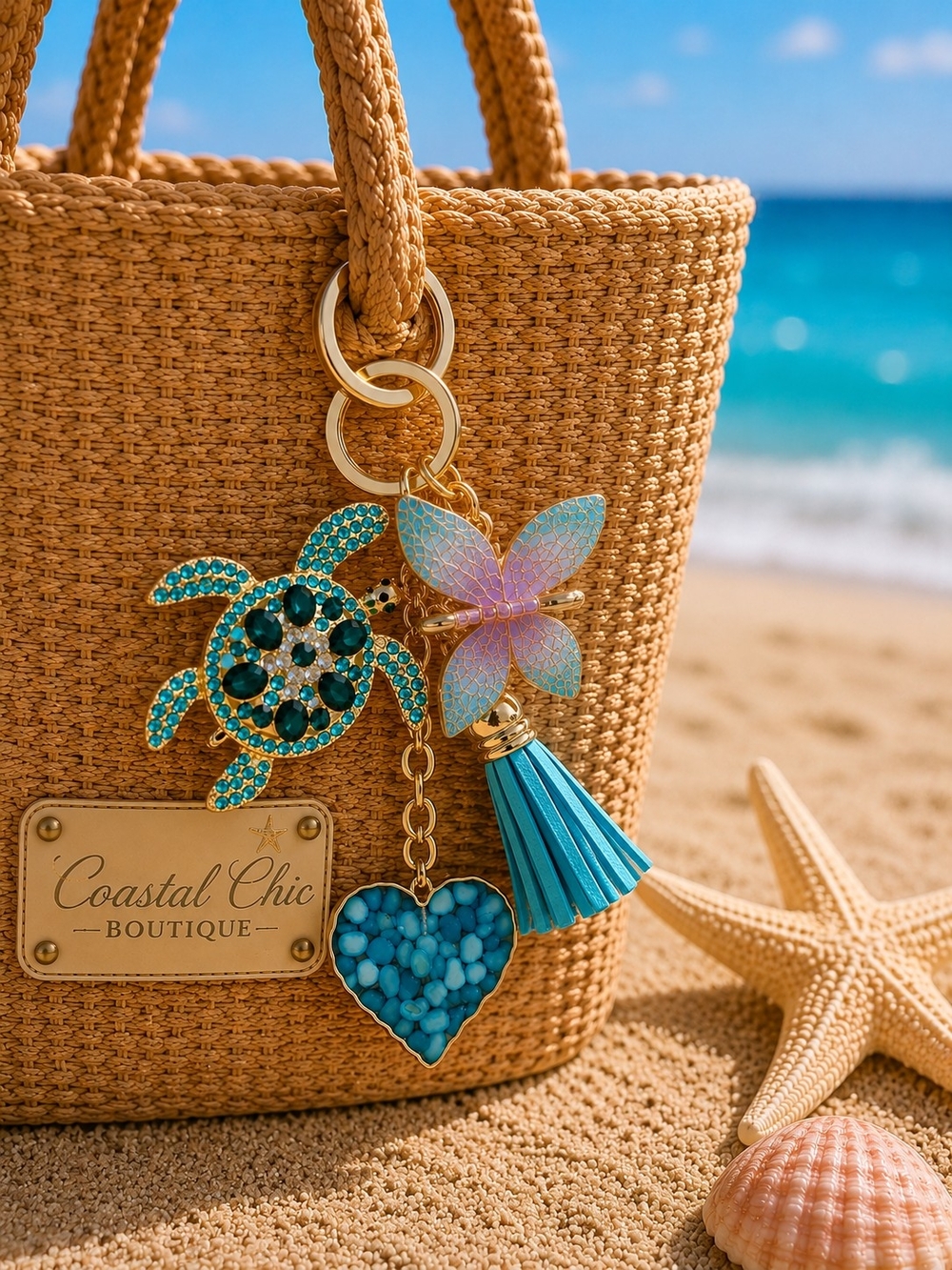 Coastal Chic Bag Charms And Brooch